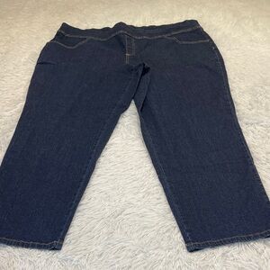 Terra & Sky Dark Blue Ankle Jeans WOMENS SIZE 20W-22W 2X PULL ON